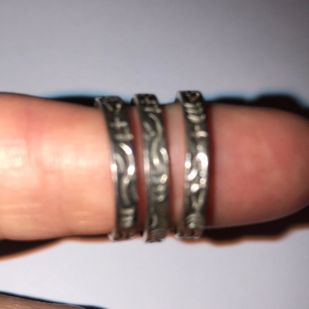 Silpada Silver Rare set of 3 vintage stacking rings Sz6 Excellent condition - Picture 5 of 5